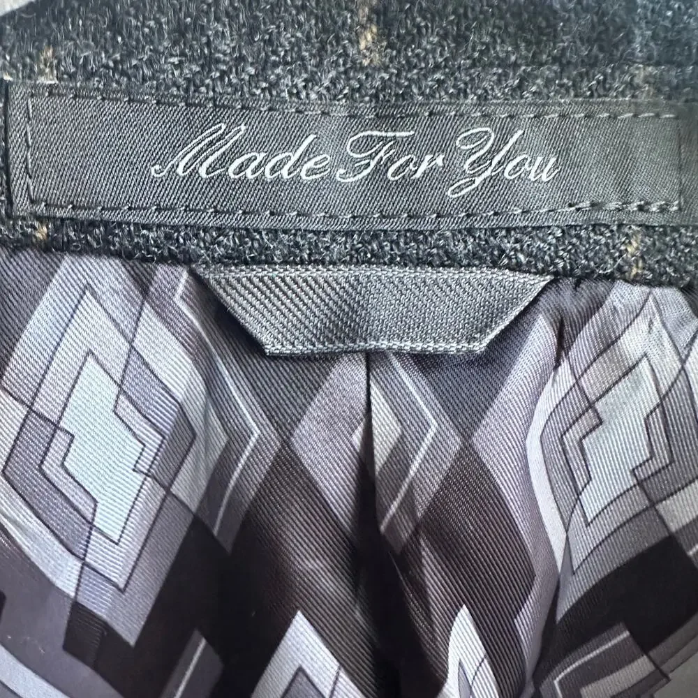 Indochino Made For You 100% Wool Windowpane Blazer Sport Coat Gray 2 Button